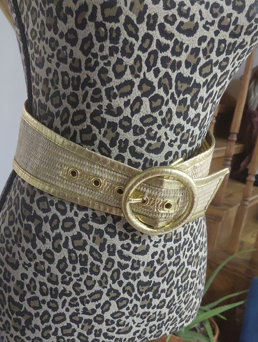 Genuine Snake and Straw Beige Reptile Habitat Belt
